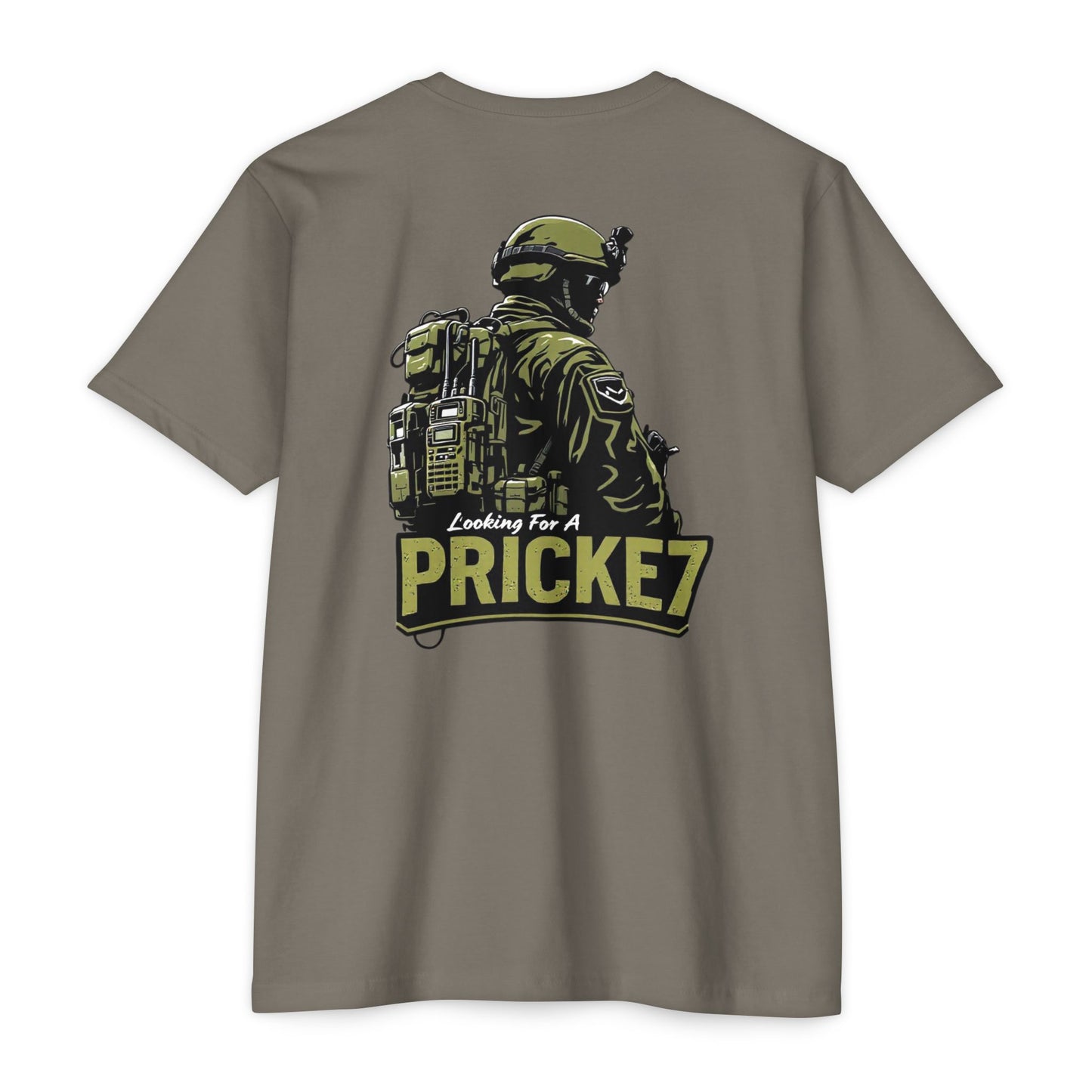 Unisex CVC Jersey T-shirt - Tactical Inspired "Looking For A Prick?" Design - Perfect for Outdoor Enthusiasts