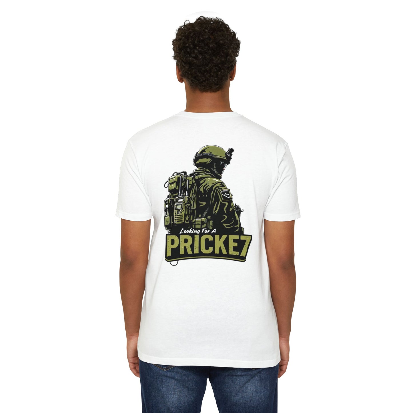 Unisex CVC Jersey T-shirt - Tactical Inspired "Looking For A Prick?" Design - Perfect for Outdoor Enthusiasts