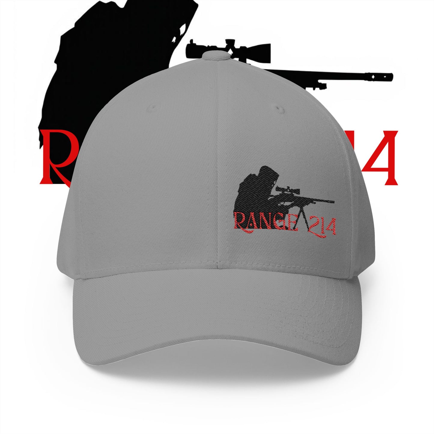 Range 214 Embroidered Flexfit Structured Cap - RANGE 214 Target Design
