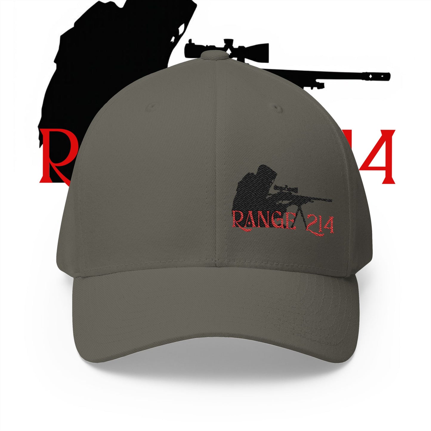 Range 214 Embroidered Flexfit Structured Cap - RANGE 214 Target Design