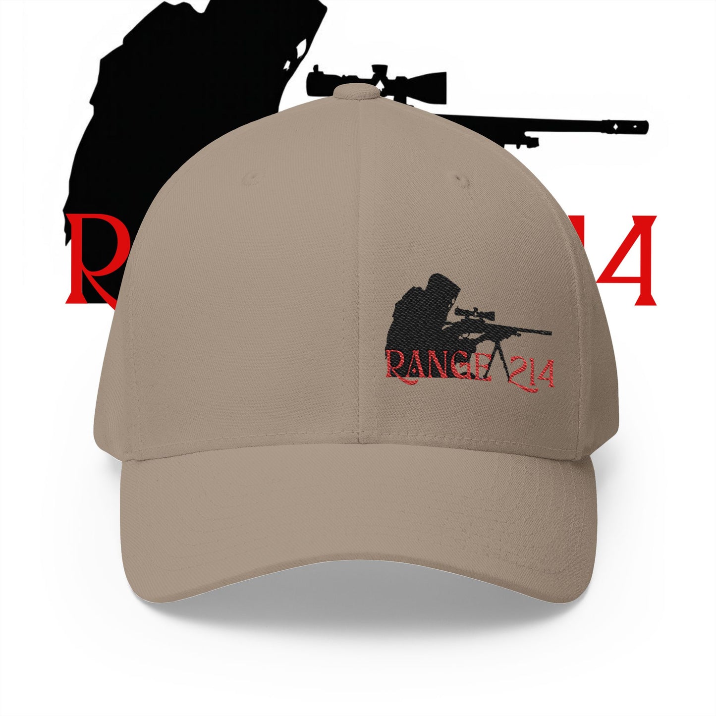 Range 214 Embroidered Flexfit Structured Cap - RANGE 214 Target Design