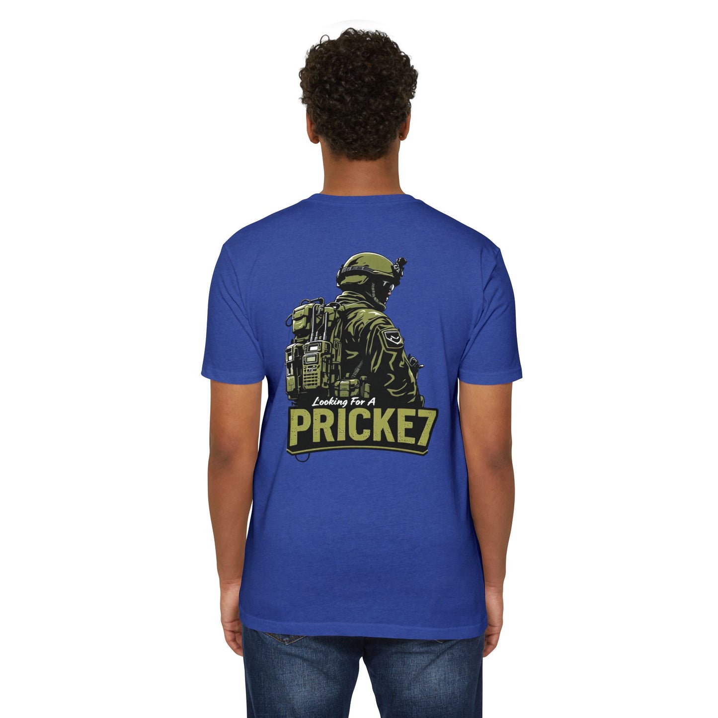 Unisex CVC Jersey T-shirt - Tactical Inspired "Looking For A Prick?" Design - Perfect for Outdoor Enthusiasts