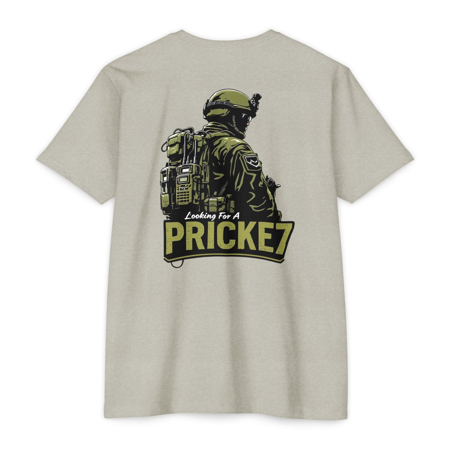 Unisex CVC Jersey T-shirt - Tactical Inspired "Looking For A Prick?" Design - Perfect for Outdoor Enthusiasts