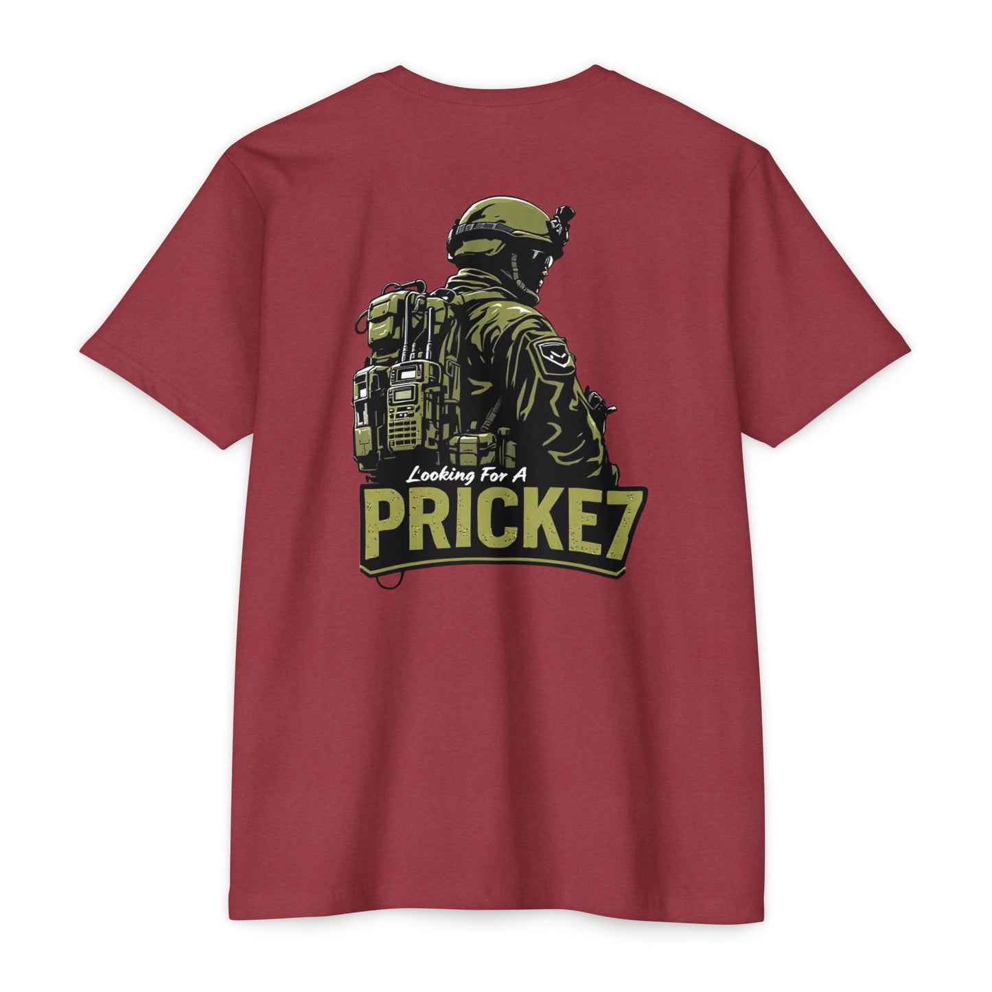 Unisex CVC Jersey T-shirt - Tactical Inspired "Looking For A Prick?" Design - Perfect for Outdoor Enthusiasts