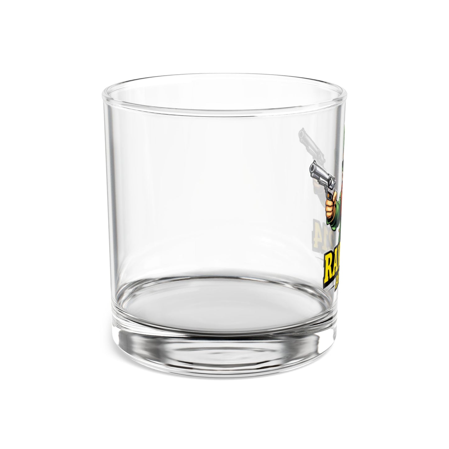 Custom 10oz Rocks Glass with Range 214 Apparel Design - Perfect for St. Patrick's Day Celebrations