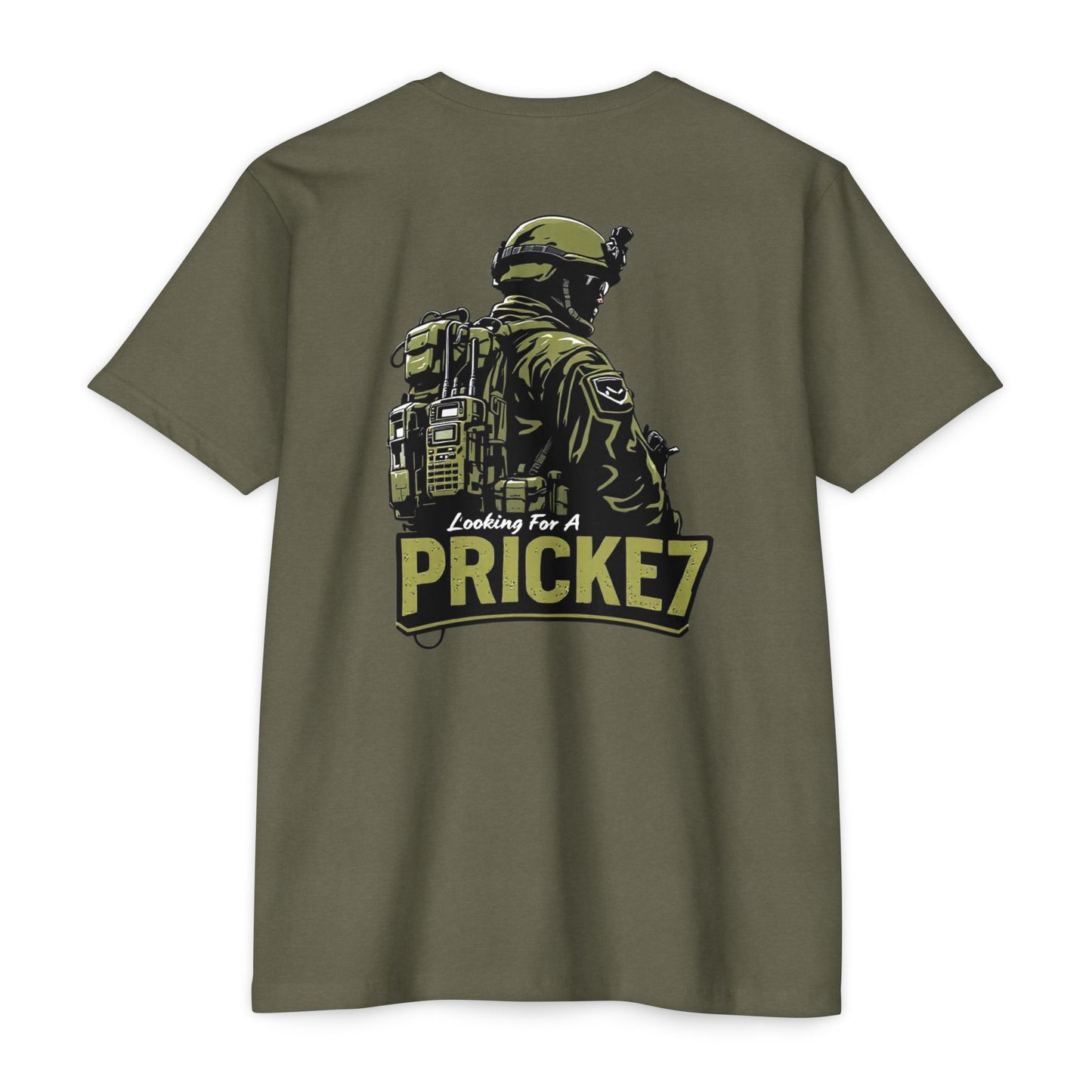 Unisex CVC Jersey T-shirt - Tactical Inspired "Looking For A Prick?" Design - Perfect for Outdoor Enthusiasts