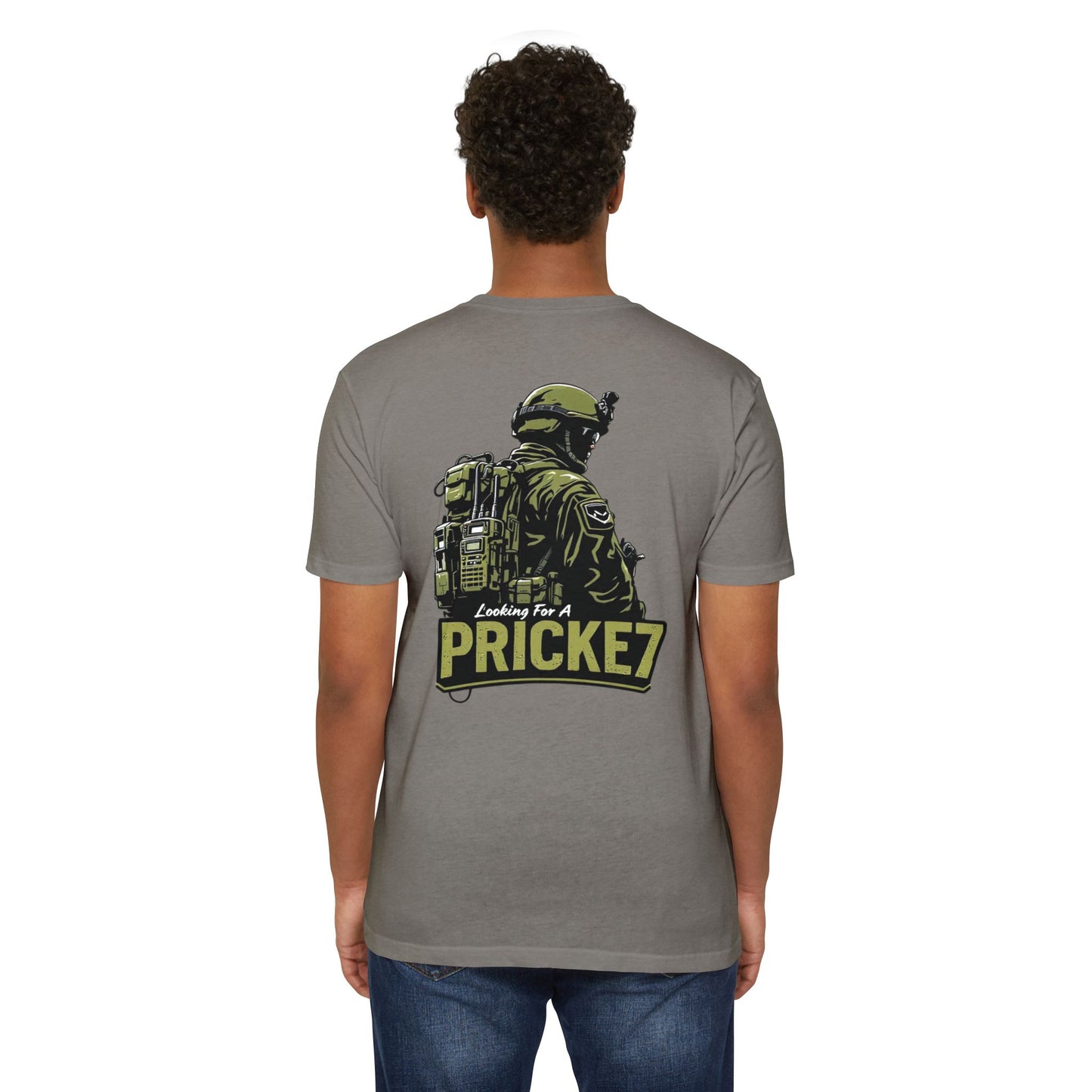 Unisex CVC Jersey T-shirt - Tactical Inspired "Looking For A Prick?" Design - Perfect for Outdoor Enthusiasts
