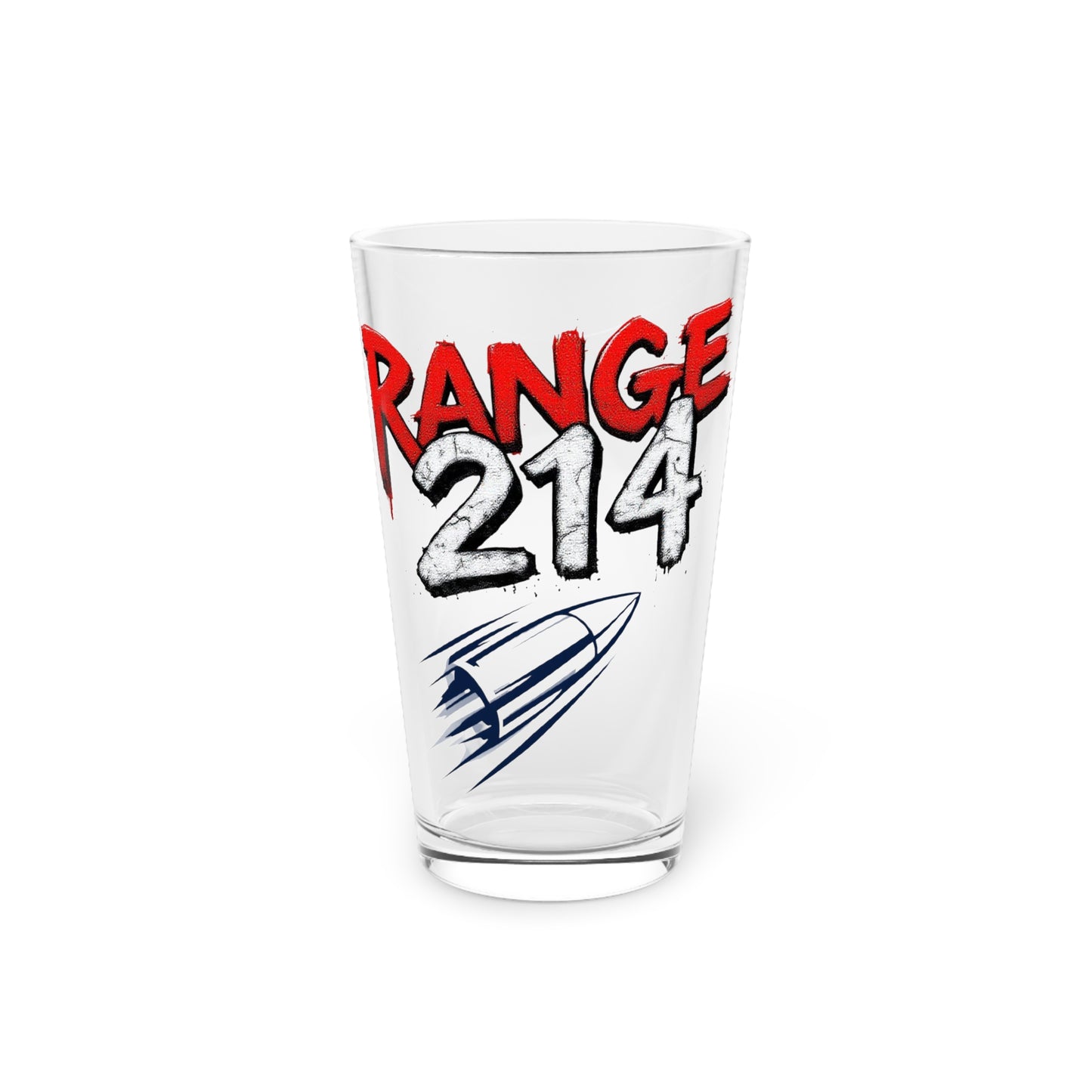 Custom Range 214 Pint Glass - 16oz Beer Glass for Space Enthusiasts and Home Bars