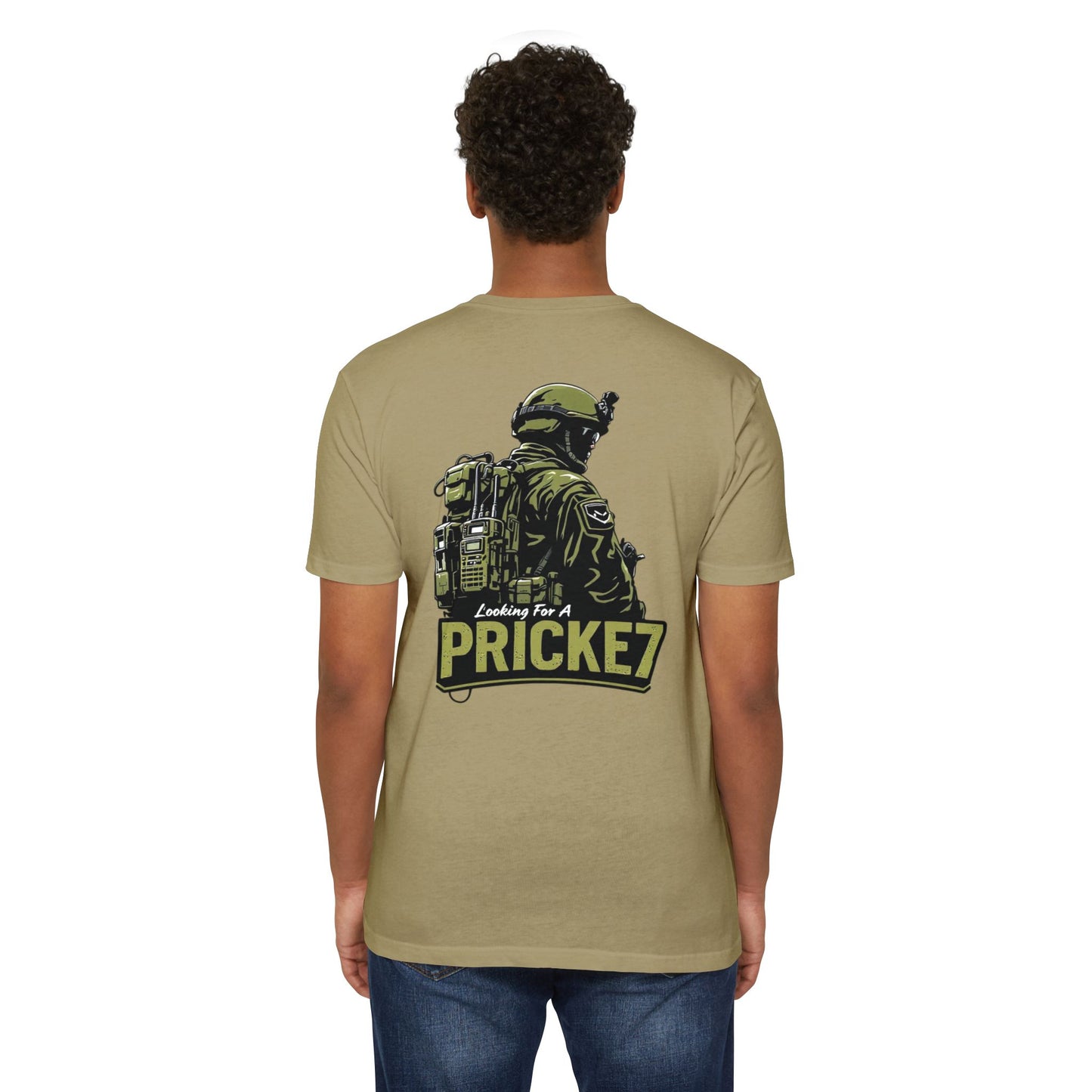 Unisex CVC Jersey T-shirt - Tactical Inspired "Looking For A Prick?" Design - Perfect for Outdoor Enthusiasts