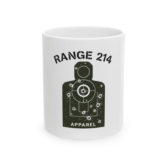 Range 214 Shooting Theme Ceramic Mug - Perfect for Gun Enthusiasts