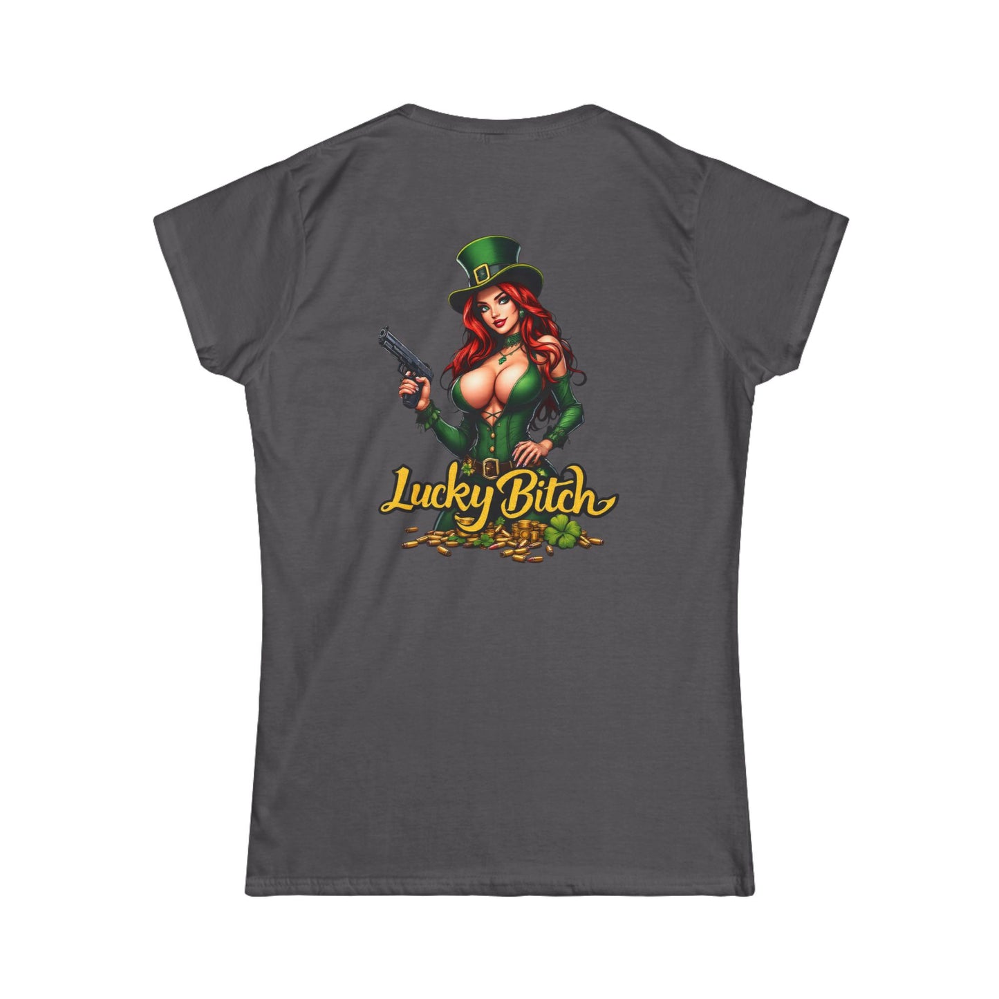 Women's Lucky Bitch Graphic Tee - St. Patrick's Day Party Shirt