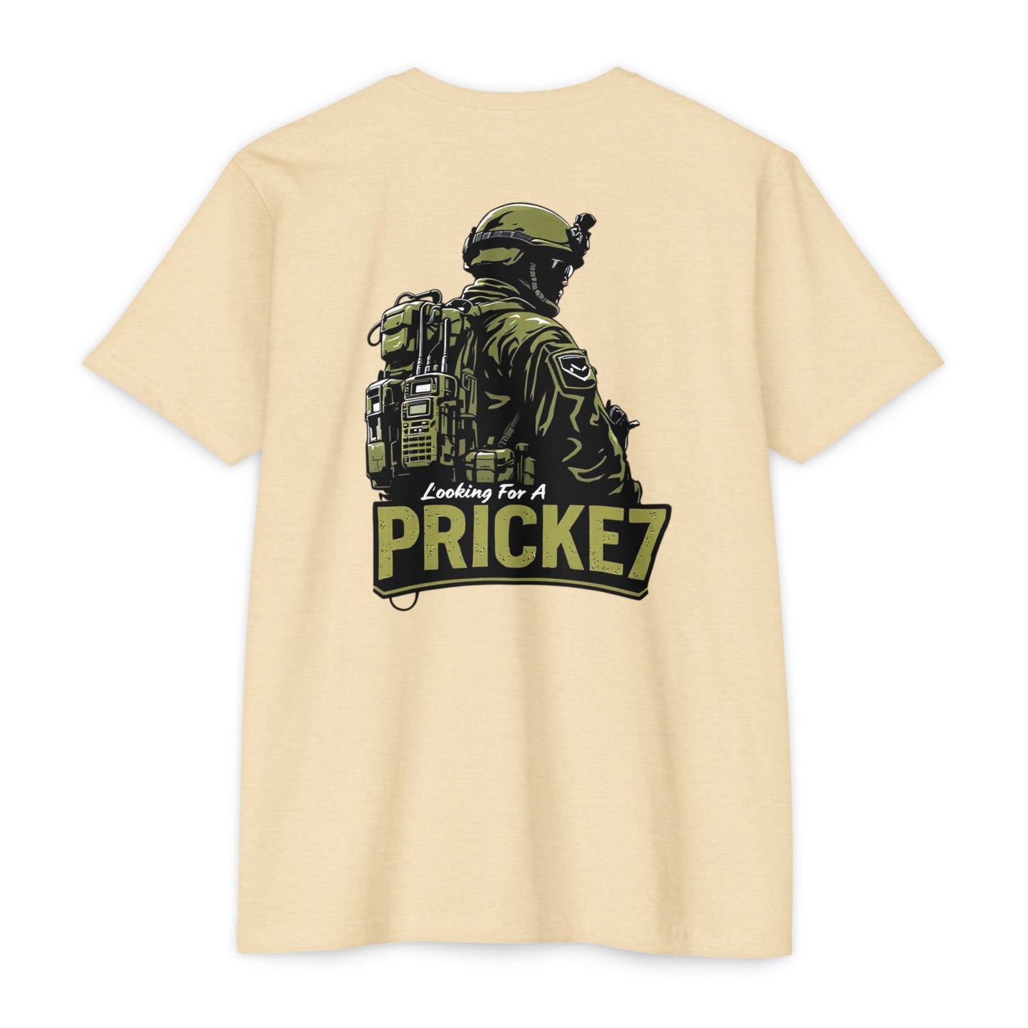 Unisex CVC Jersey T-shirt - Tactical Inspired "Looking For A Prick?" Design - Perfect for Outdoor Enthusiasts