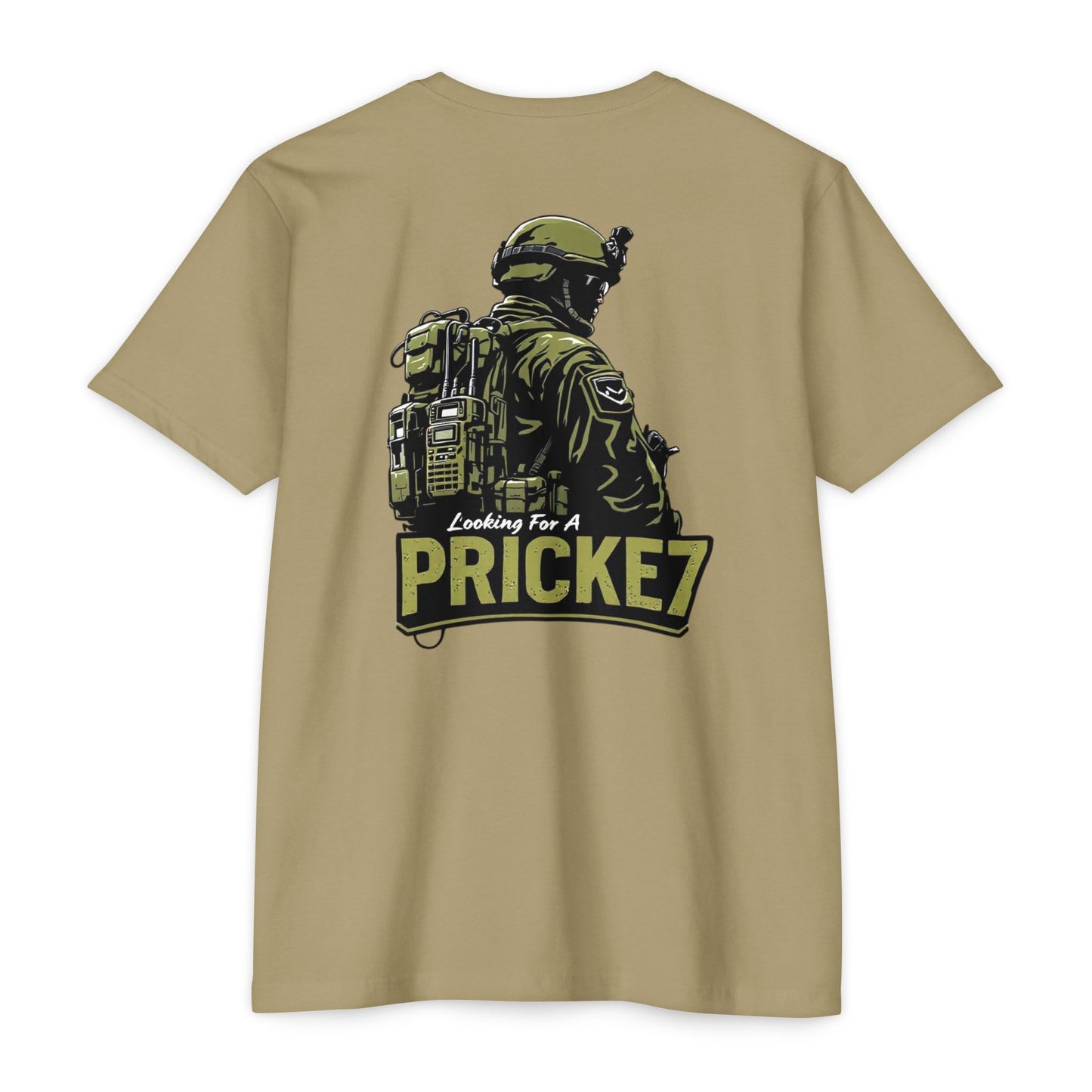 Unisex CVC Jersey T-shirt - Tactical Inspired "Looking For A Prick?" Design - Perfect for Outdoor Enthusiasts
