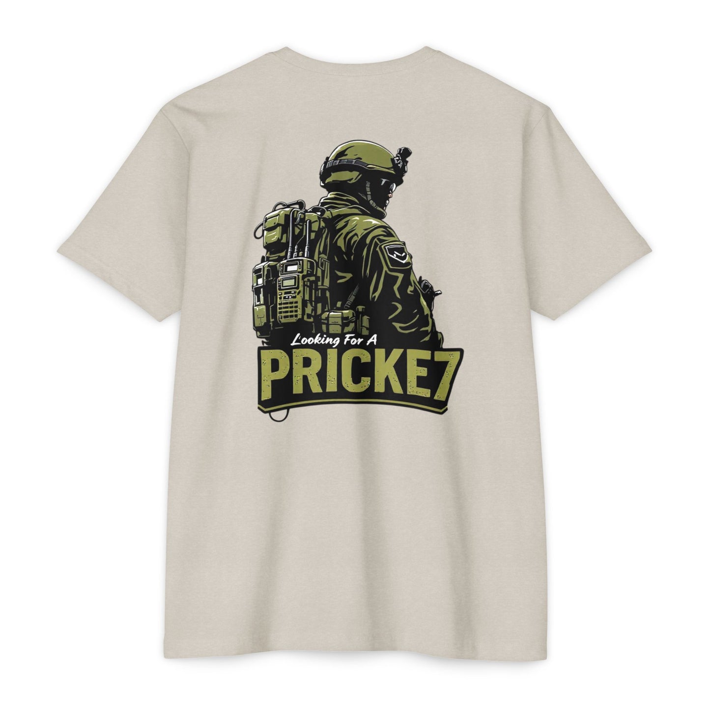 Unisex CVC Jersey T-shirt - Tactical Inspired "Looking For A Prick?" Design - Perfect for Outdoor Enthusiasts