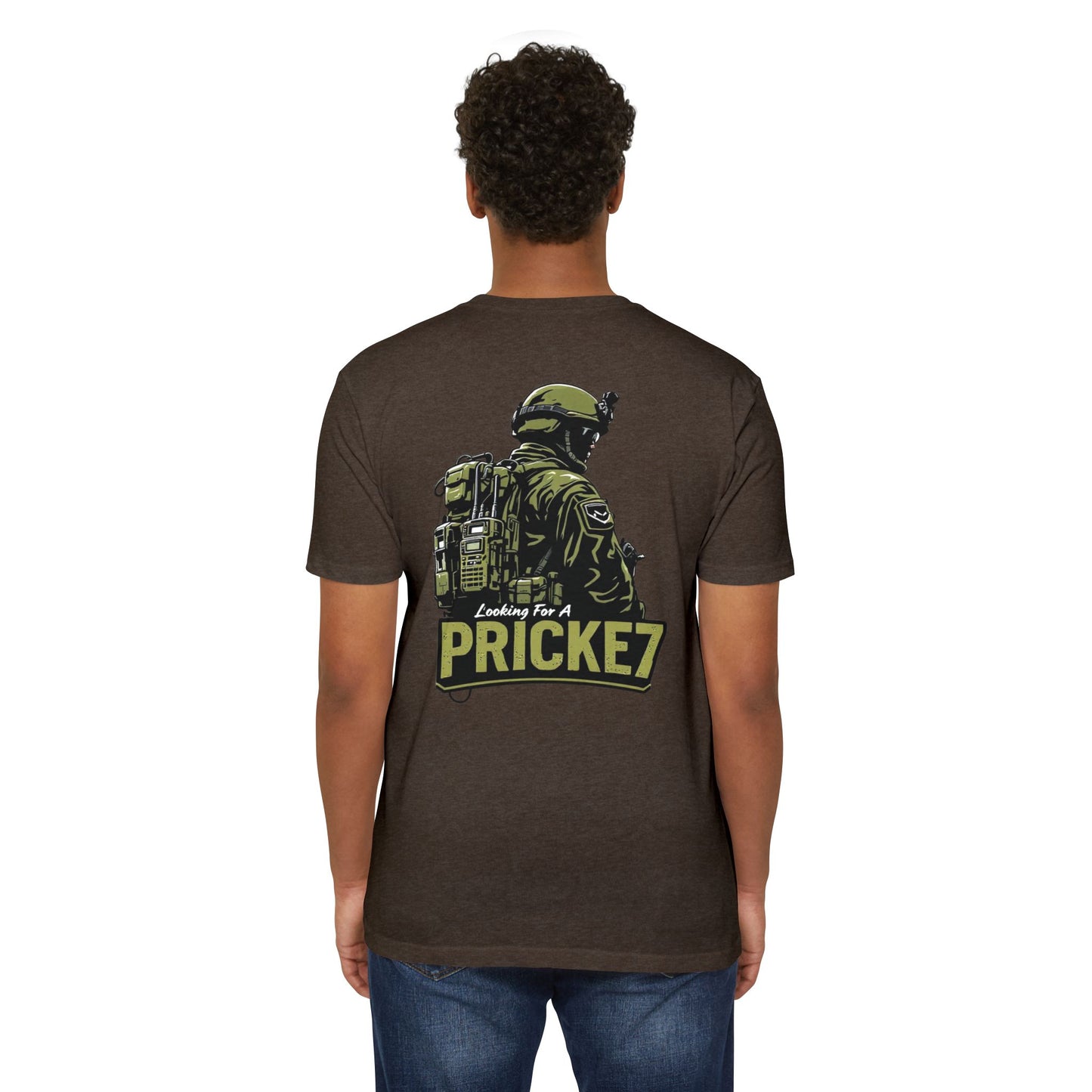 Unisex CVC Jersey T-shirt - Tactical Inspired "Looking For A Prick?" Design - Perfect for Outdoor Enthusiasts