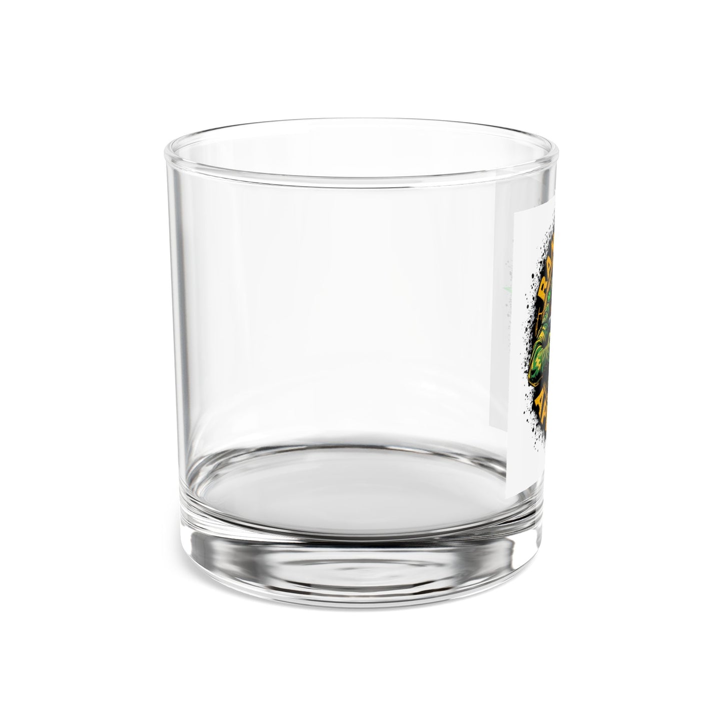 Range 214 Apparel 10oz Rocks Glass - Military Style Whiskey Tumbler with Lucky Clover Design