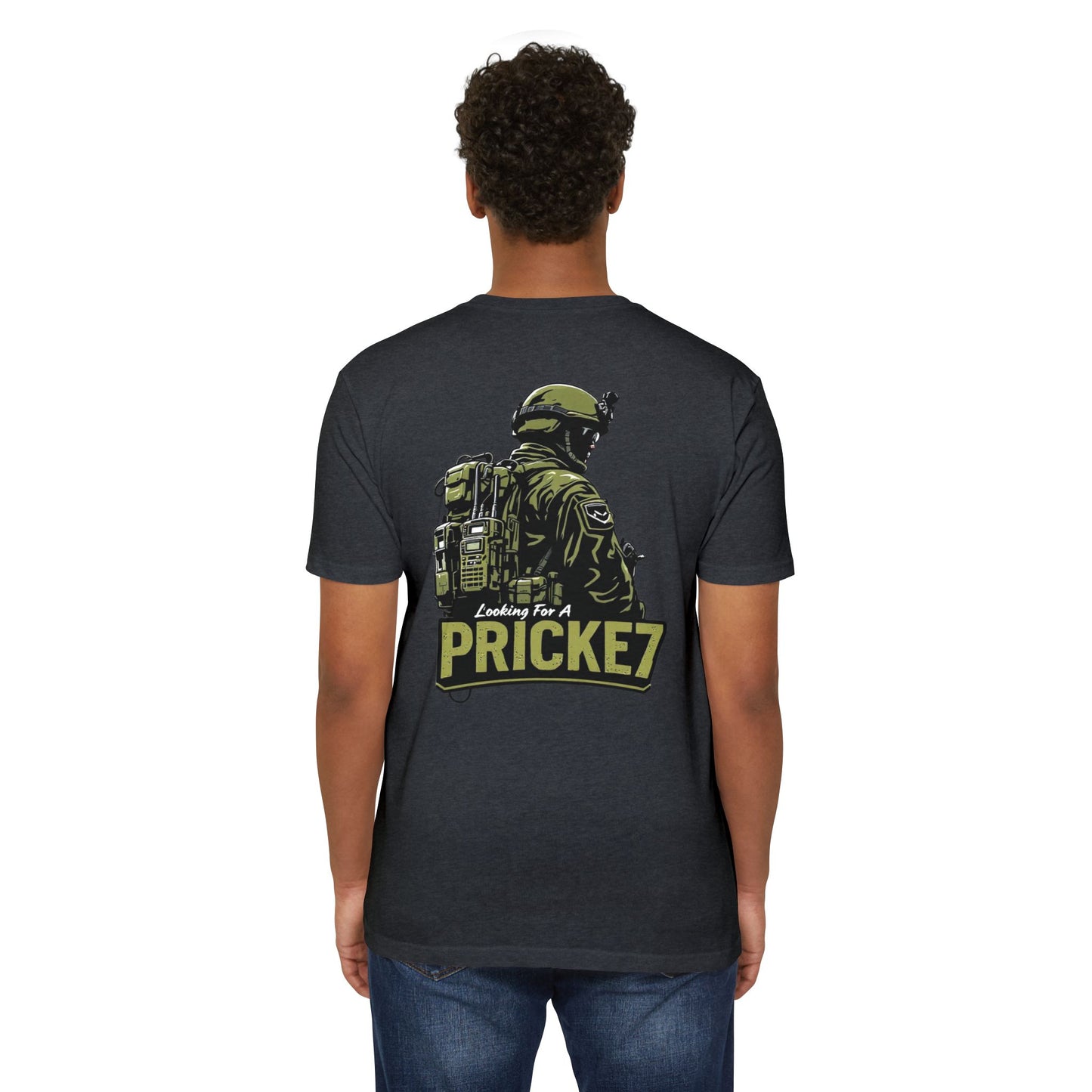 Unisex CVC Jersey T-shirt - Tactical Inspired "Looking For A Prick?" Design - Perfect for Outdoor Enthusiasts
