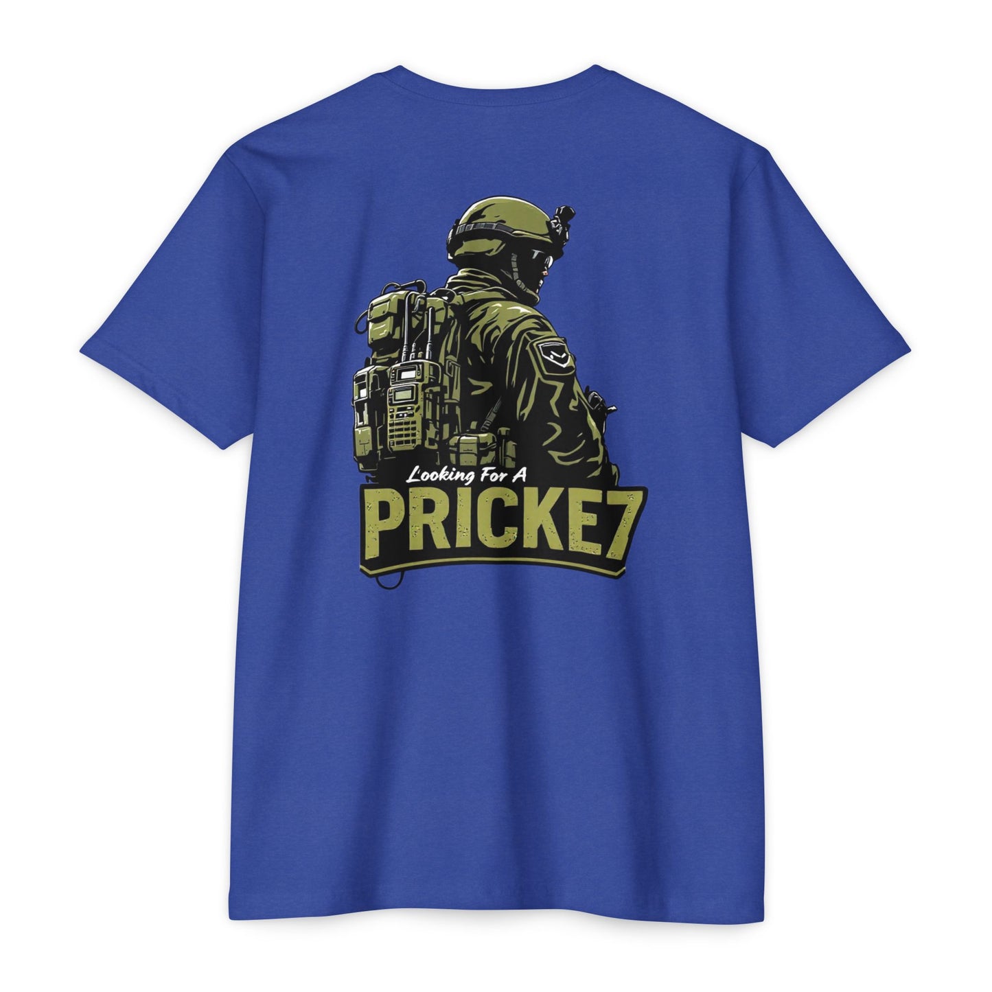 Unisex CVC Jersey T-shirt - Tactical Inspired "Looking For A Prick?" Design - Perfect for Outdoor Enthusiasts