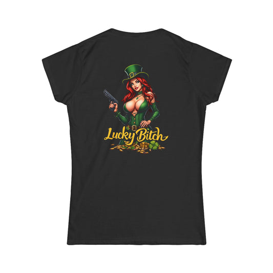 Women's Lucky Bitch Graphic Tee - St. Patrick's Day Party Shirt