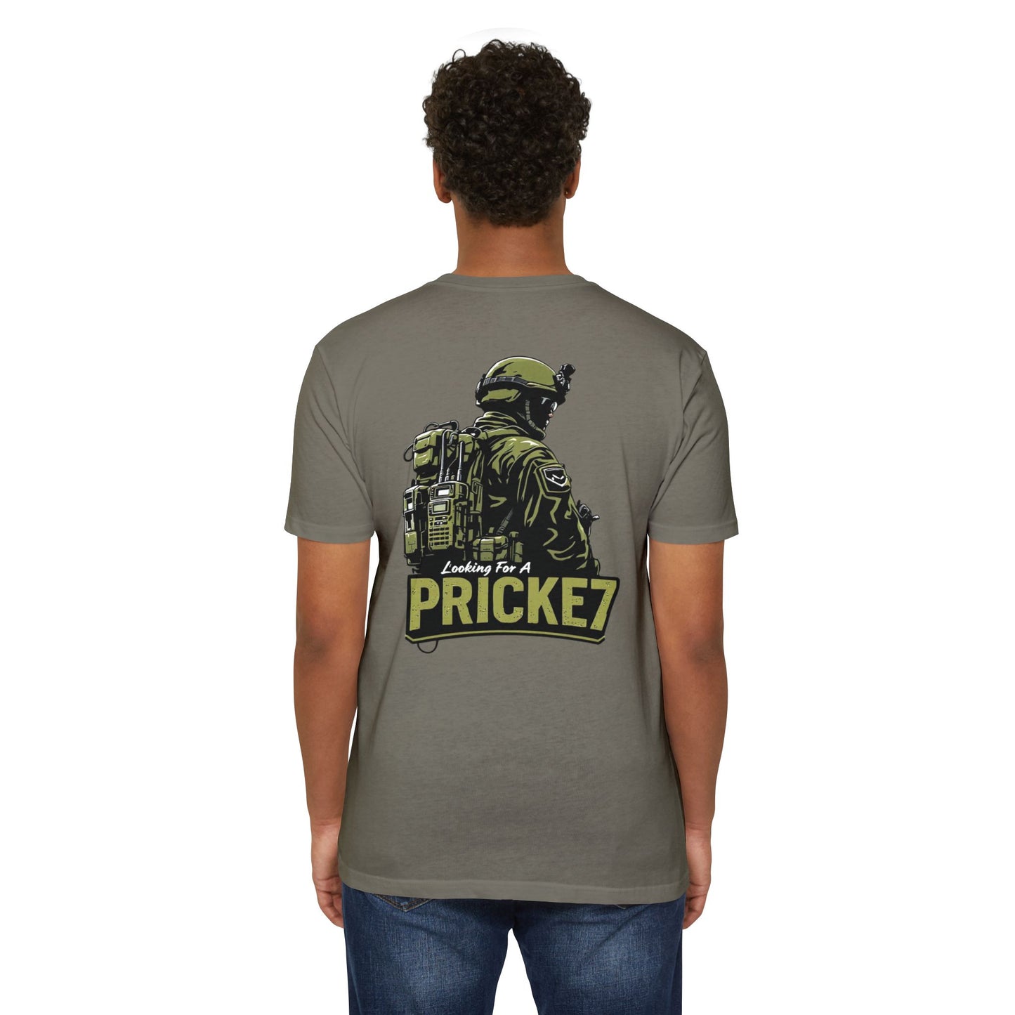 Unisex CVC Jersey T-shirt - Tactical Inspired "Looking For A Prick?" Design - Perfect for Outdoor Enthusiasts