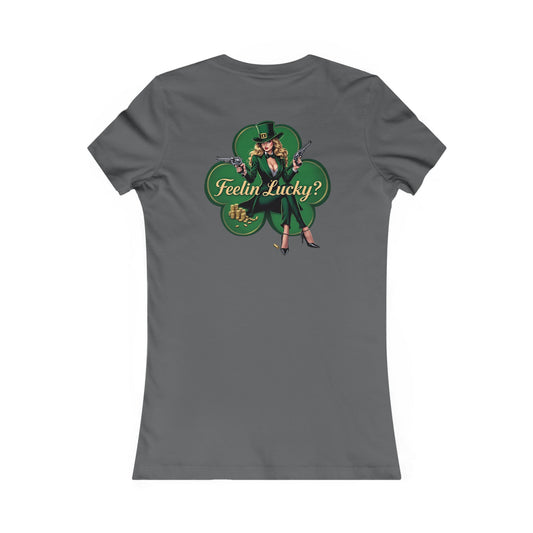 St. Patrick's Day Feelin Lucky -Women's Favorite Tee - 'Range' Design with Lucky