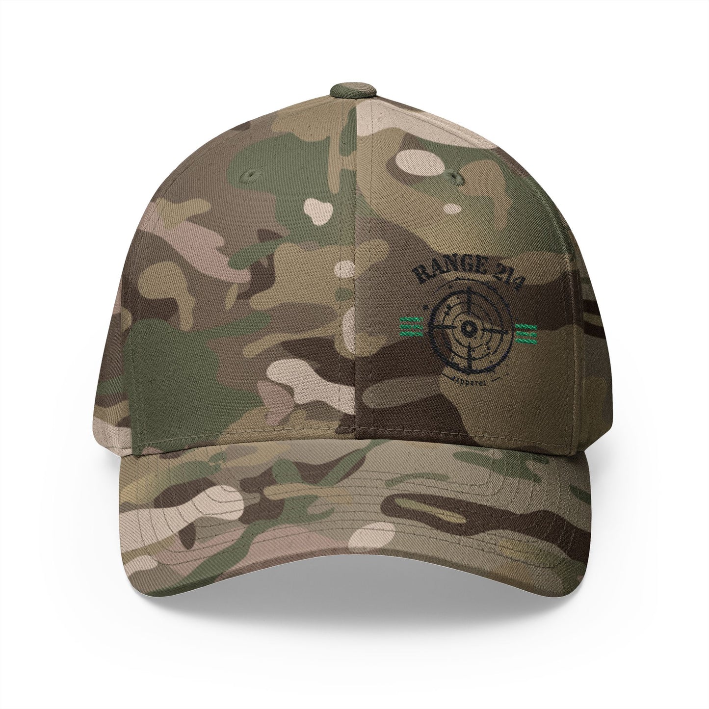 Range 214 Embroidered Flexfit Structured Cap - RANGE 214 Target Design