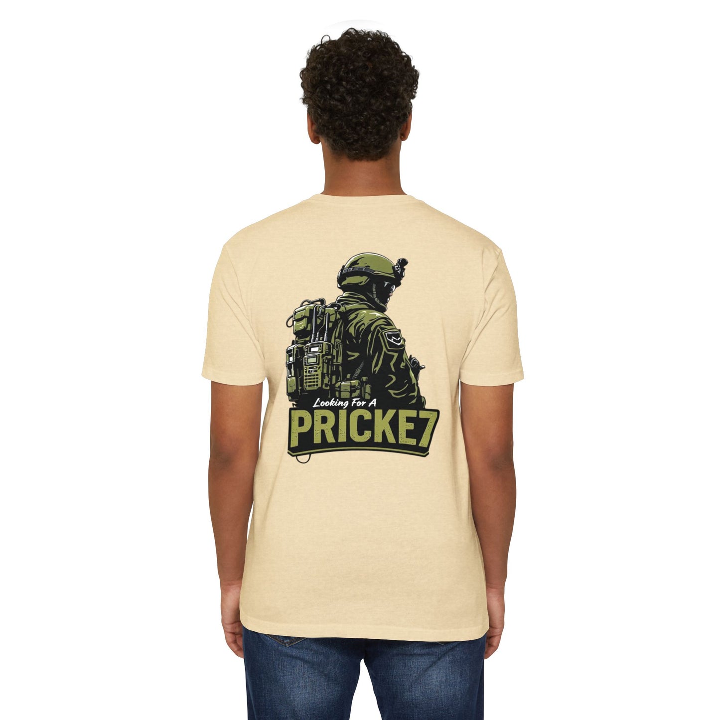 Unisex CVC Jersey T-shirt - Tactical Inspired "Looking For A Prick?" Design - Perfect for Outdoor Enthusiasts